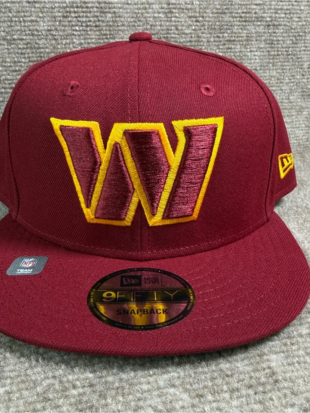 New Era Washington Commanders Hat 9FIFTY FlatBill Snapback Blank Basic Essential